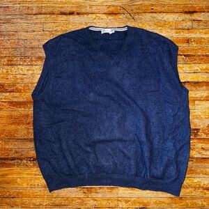 CASHMERE V-Neck Navy Sweater Vest
